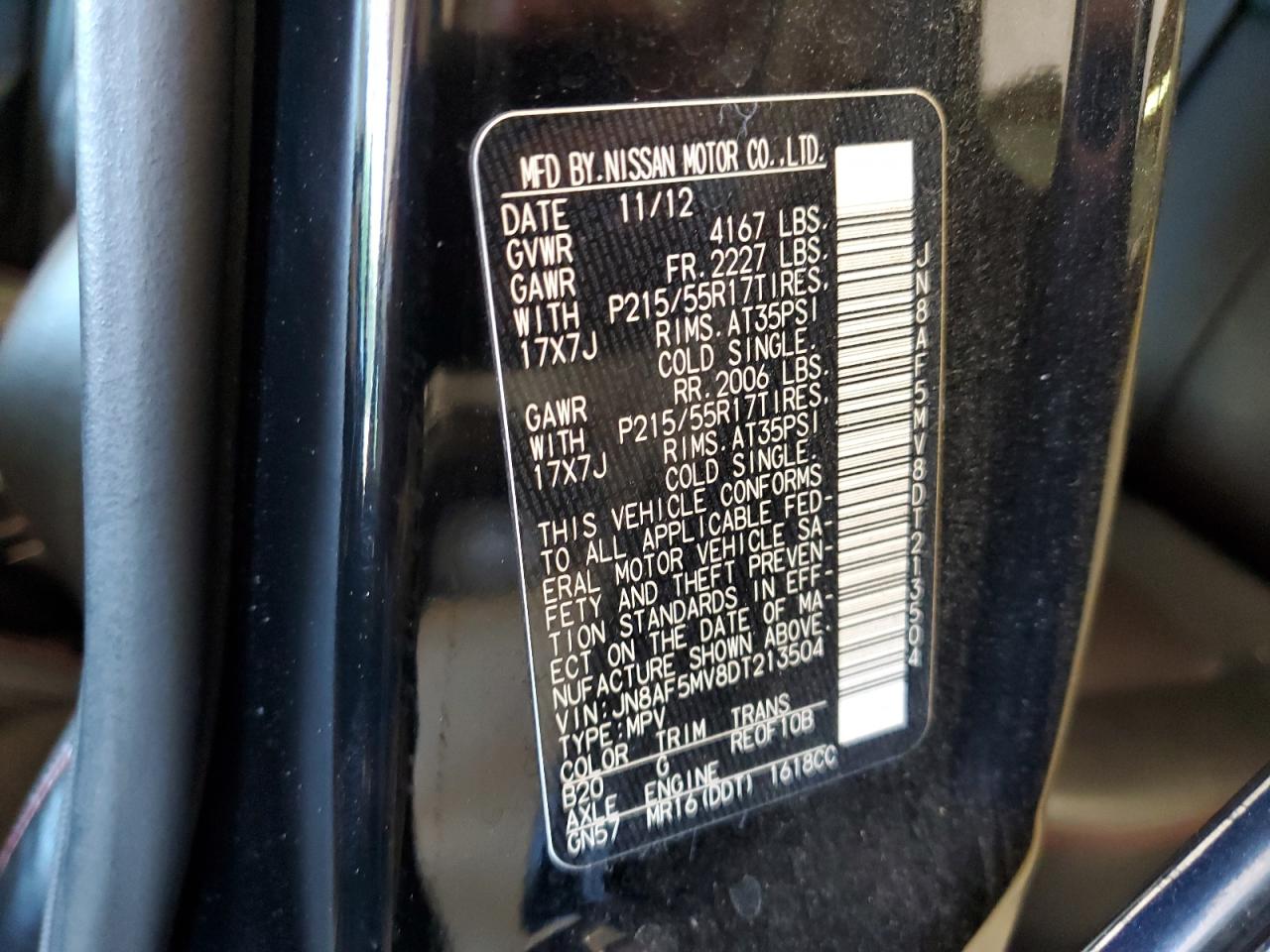 JN8AF5MV8DT213504 2013 Nissan Juke S