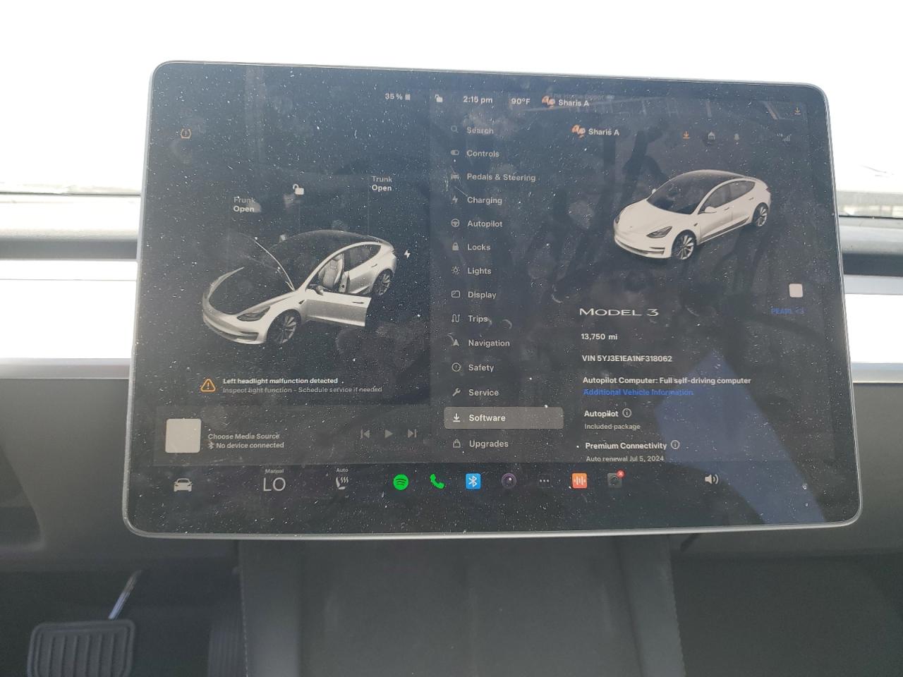 5YJ3E1EA1NF318062 2022 Tesla Model 3