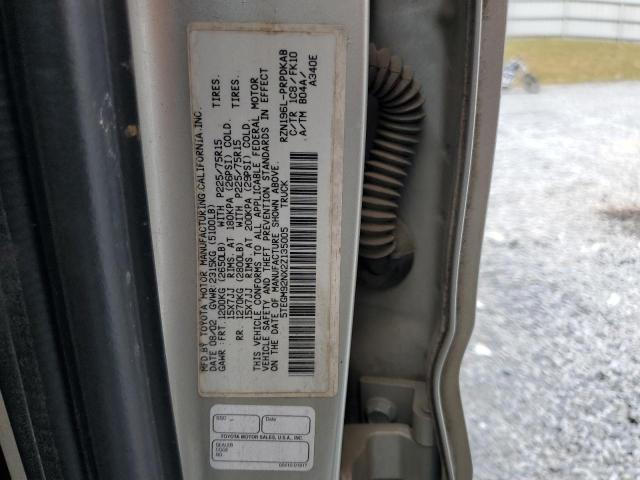 2002 Toyota Tacoma Double Cab Prerunner VIN: 5TEGM92NX2Z135005 Lot: 60308444