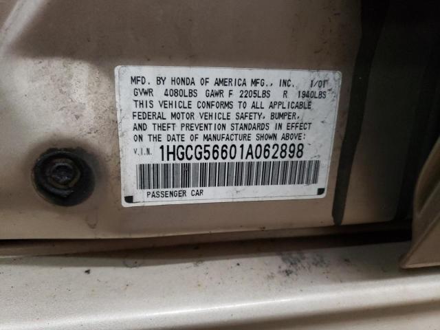2001 Honda Accord Ex VIN: 1HGCG56601A062898 Lot: 57842624