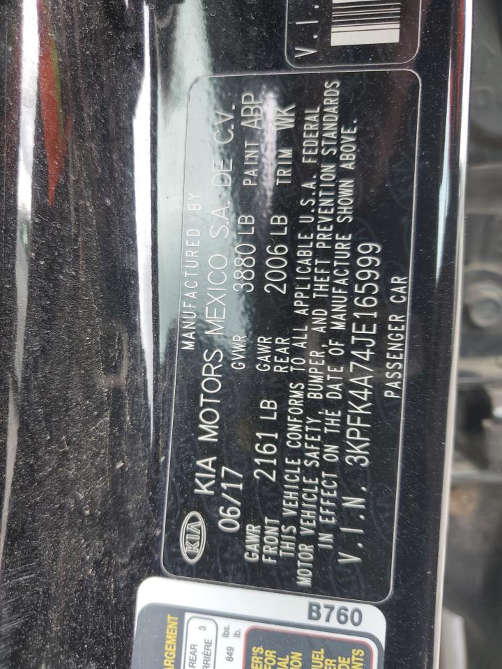 3KPFK4A74JE165999 2018 Kia Forte Lx