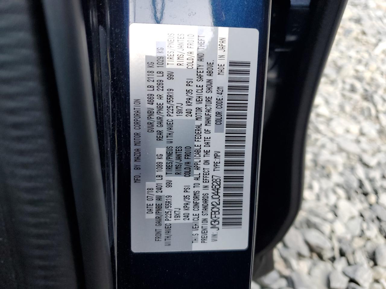 JM3KFBCM2J0446287 2018 Mazda Cx-5 Touring