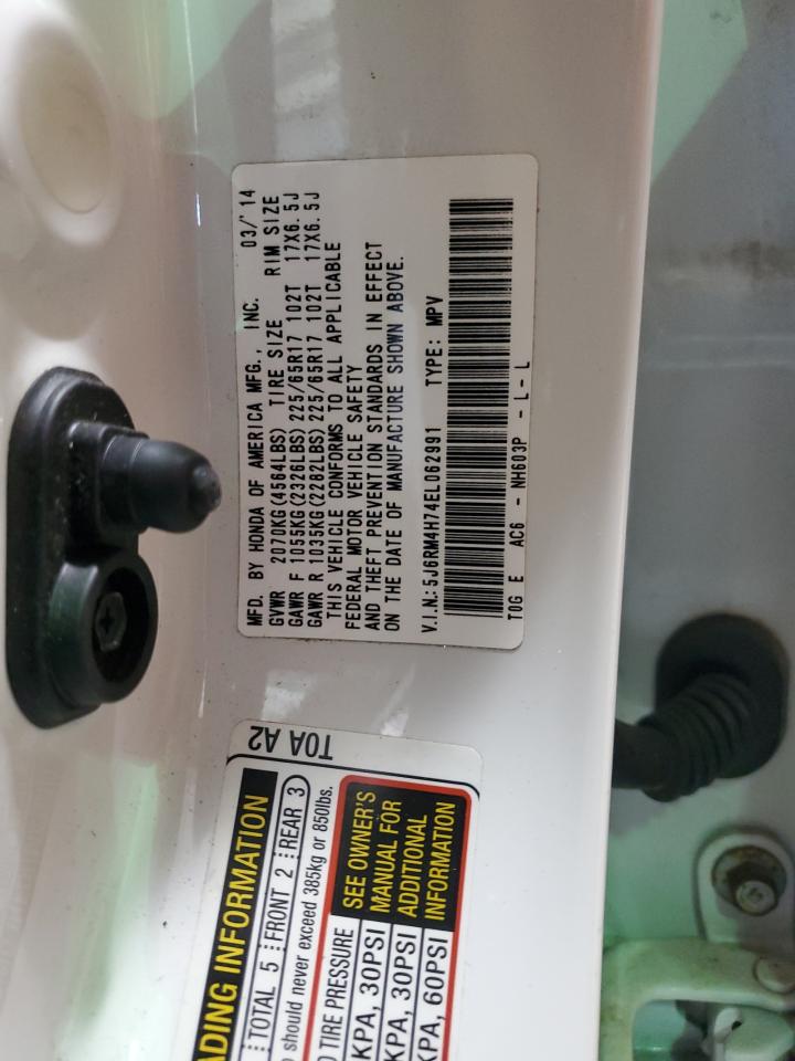 5J6RM4H74EL062991 2014 Honda Cr-V Exl