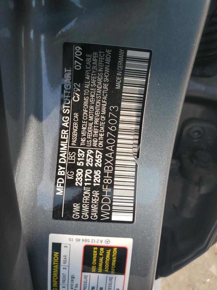 WDDHF8HBXAA076073 2010 Mercedes-Benz E 350 4Matic