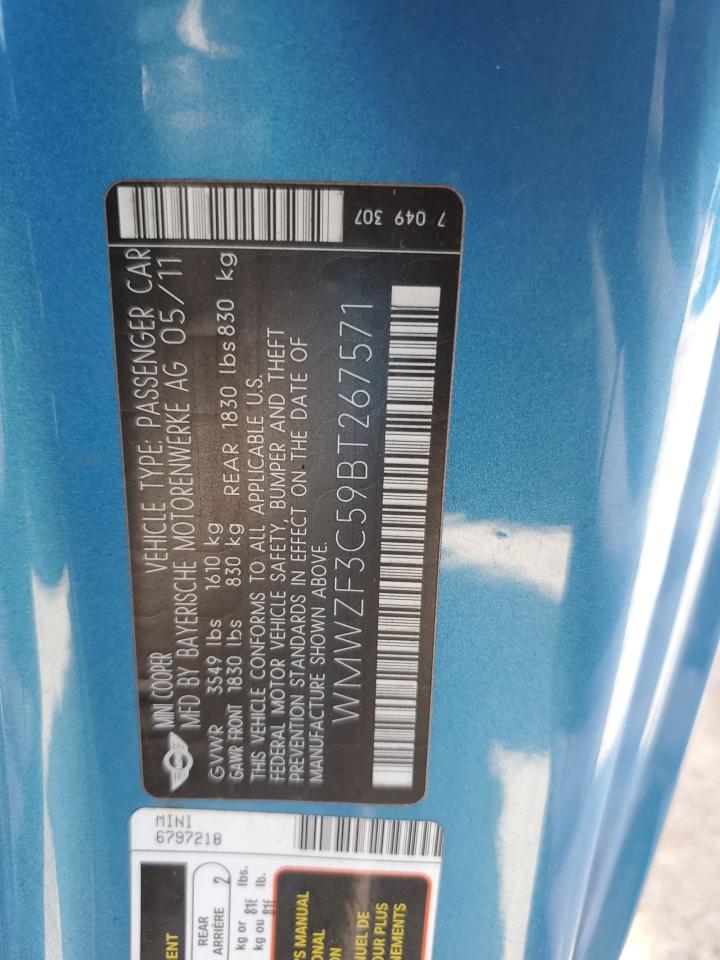 WMWZF3C59BT267571 2011 Mini Cooper Clubman