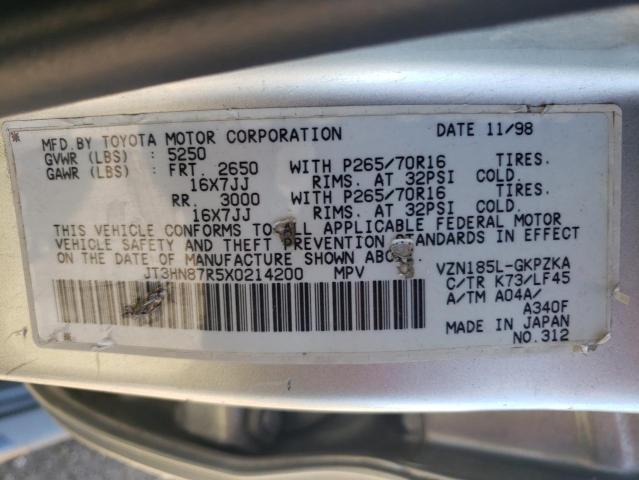 1999 Toyota 4Runner Limited VIN: JT3HN87R5X0214200 Lot: 60115574