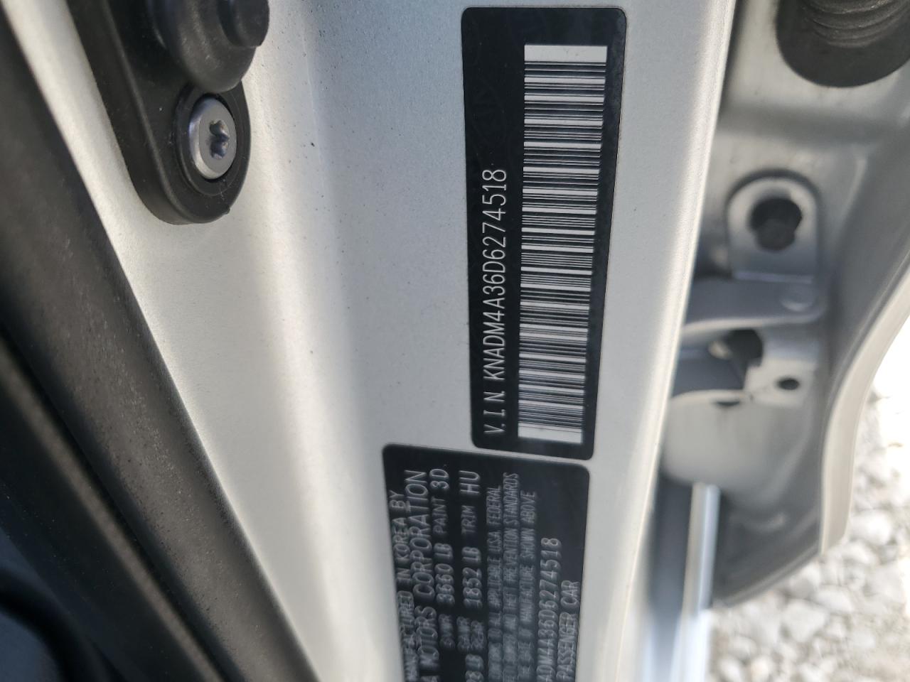 KNADM4A36D6274518 2013 Kia Rio Lx