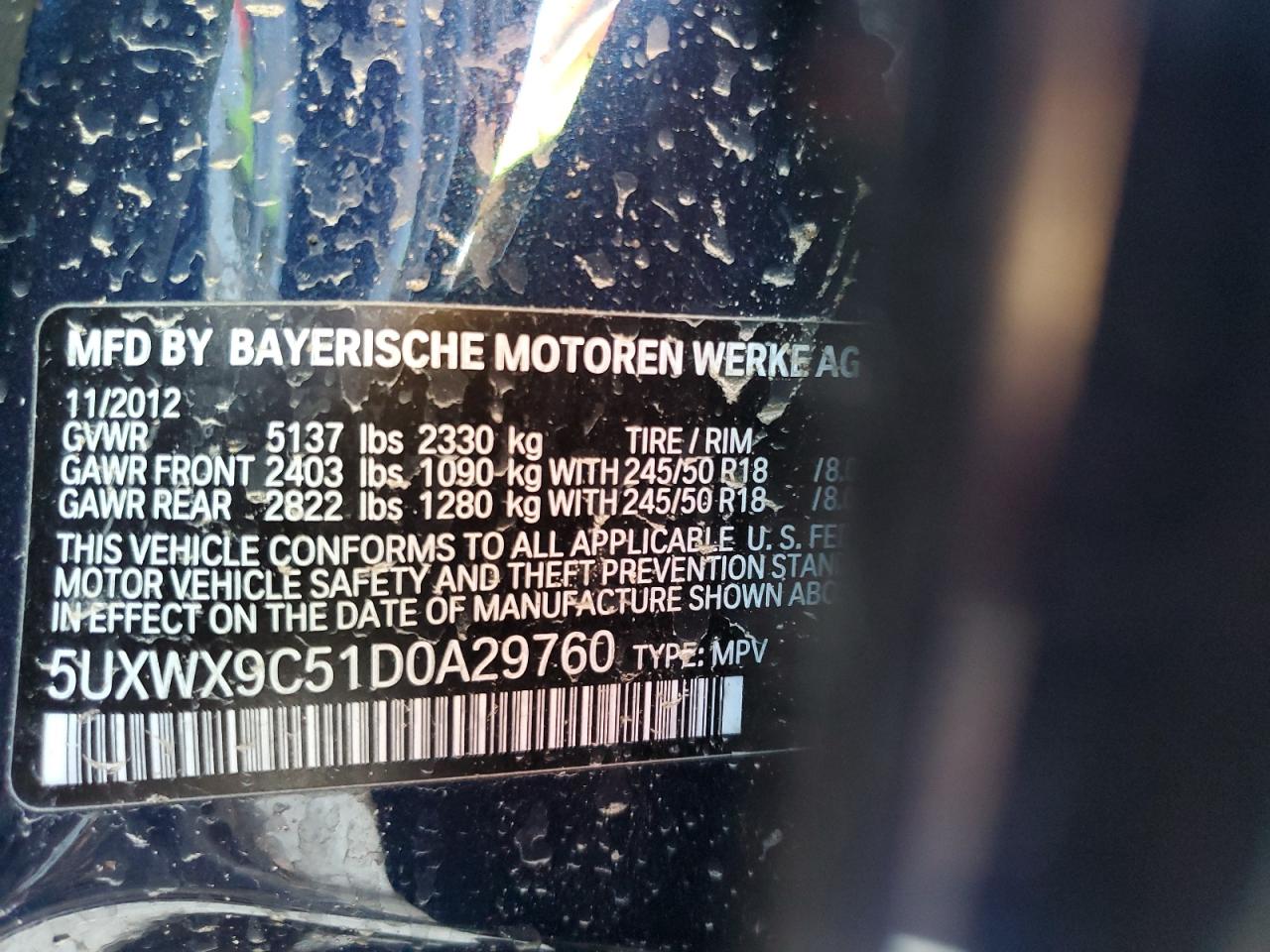 5UXWX9C51D0A29760 2013 BMW X3 xDrive28I