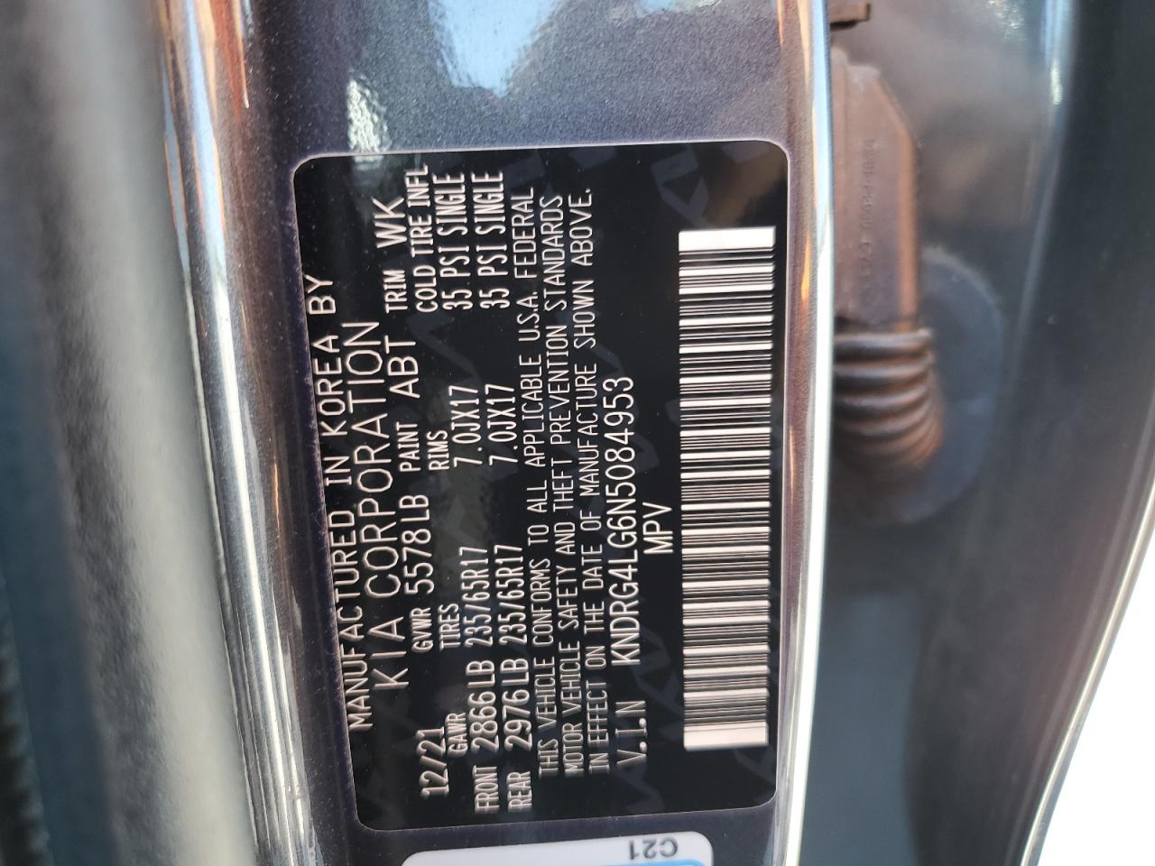 KNDRG4LG6N5084953 2022 Kia Sorento S