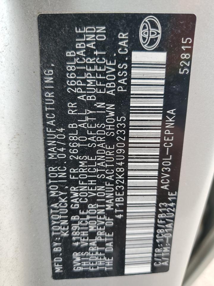 4T1BE32K84U902335 2004 Toyota Camry Le