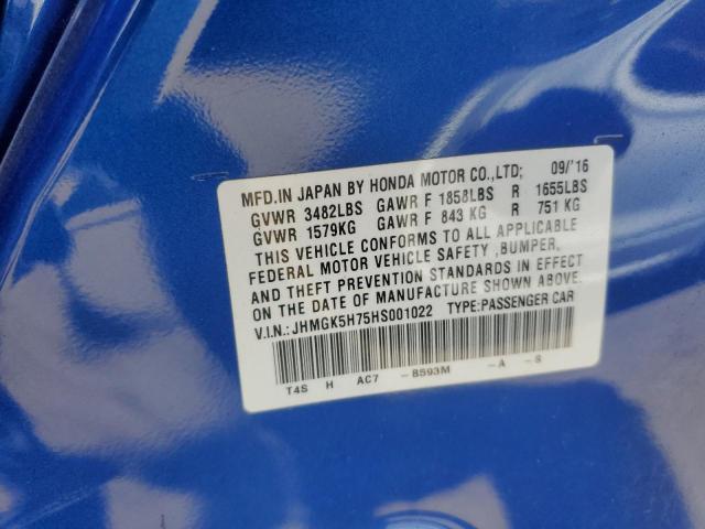 2017 HONDA 10HP MOTOR JHMGK5H75HS001022