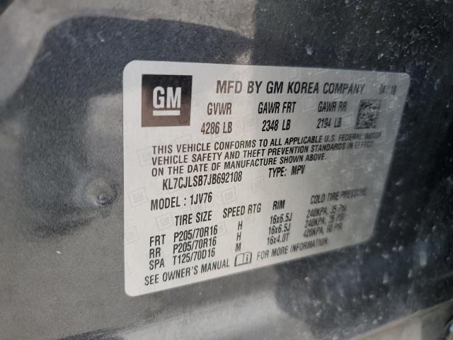 2018 Chevrolet Trax 1Lt VIN: KL7CJLSB7JB692108 Lot: 61093944