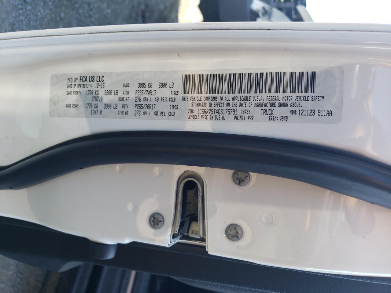 1C6RR7ST4GS175791 2016 Ram 1500 St