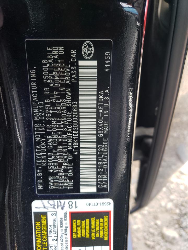 4T1BK1EB2DU020683 2013 Toyota Avalon Base