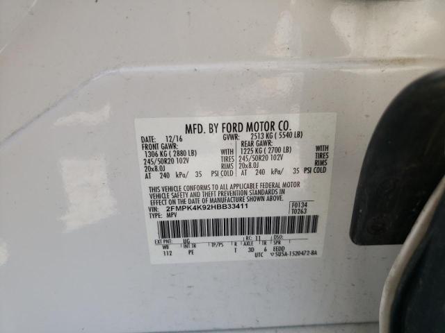 2017 Ford Edge Titanium VIN: 2FMPK4K92HBB33411 Lot: 56641364