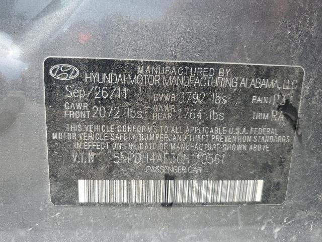 5NPDH4AE3CH110561 | 2012 Hyundai elantra gls