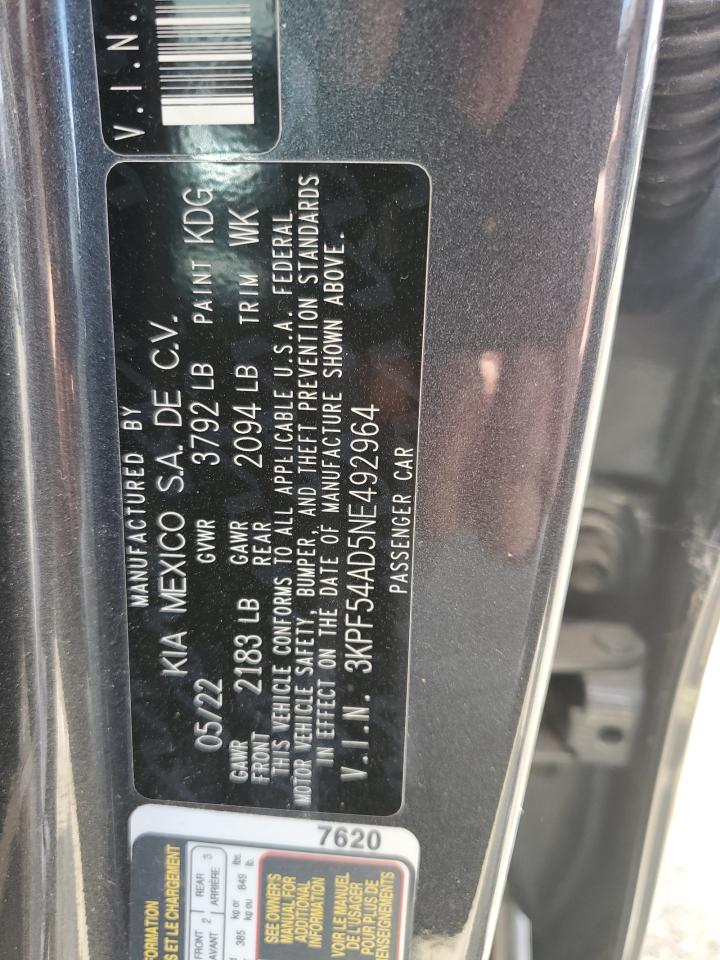 3KPF54AD5NE492964 2022 Kia Forte Gt Line