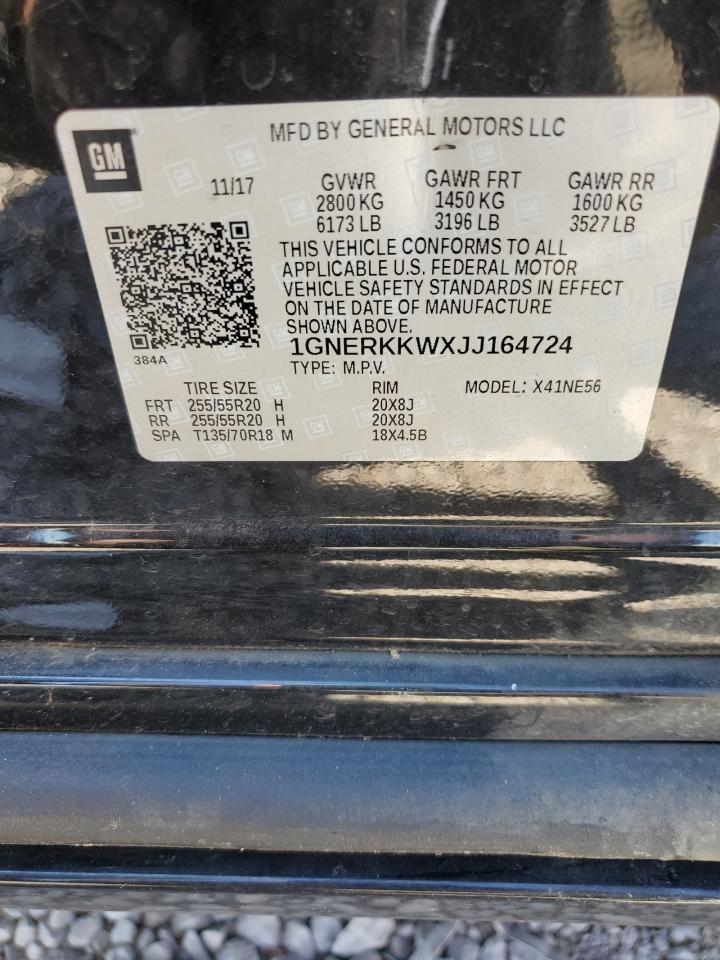 1GNERKKWXJJ164724 2018 Chevrolet Traverse Premier