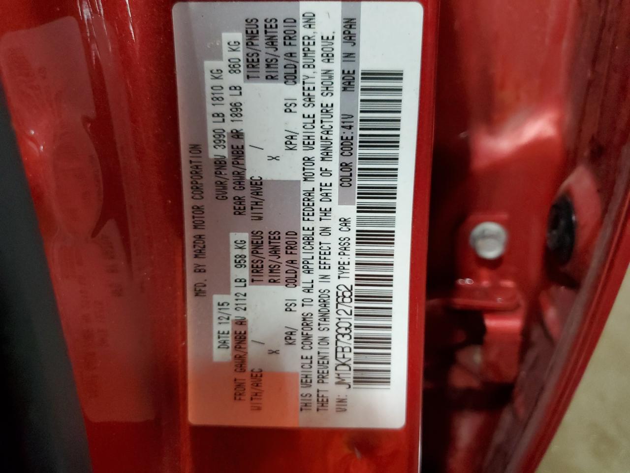 JM1DKFB73G0127652 2016 Mazda Cx-3 Sport