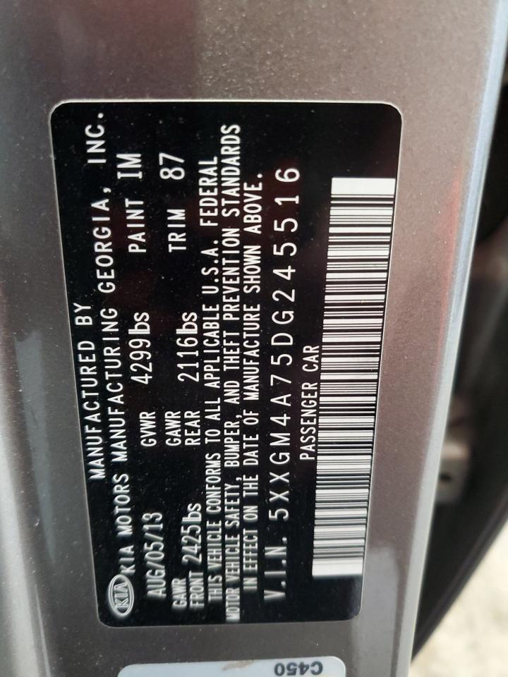 5XXGM4A75DG245516 2013 Kia Optima Lx