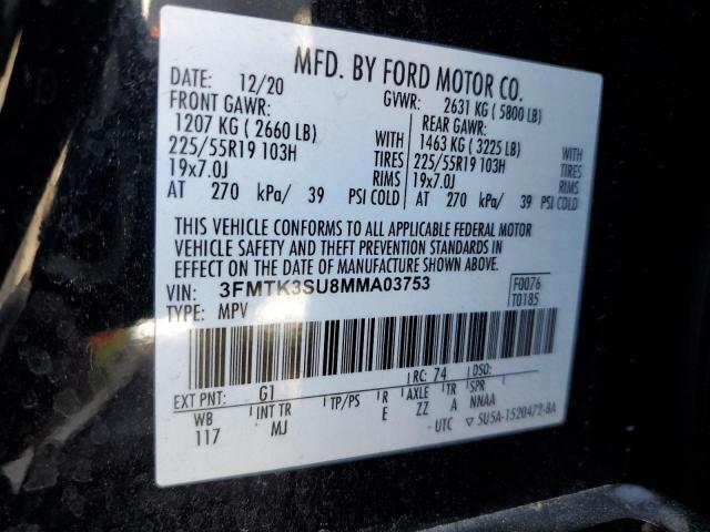 2021 Ford Mustang Mach-E Premium VIN: 3FMTK3SU8MMA03753 Lot: 57967334