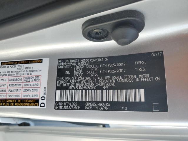 2017 Toyota 4Runner Sr5/Sr5 Premium VIN: JTEBU5JR4H5480030 Lot: 59046854