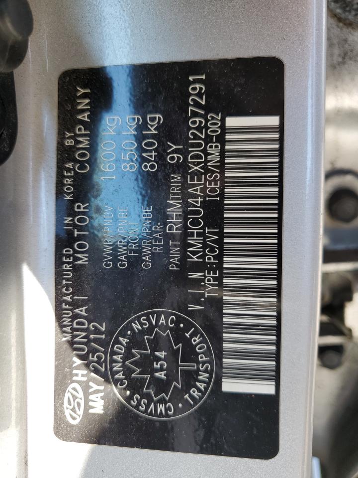 KMHCU4AEXDU297291 2013 Hyundai Accent Gls