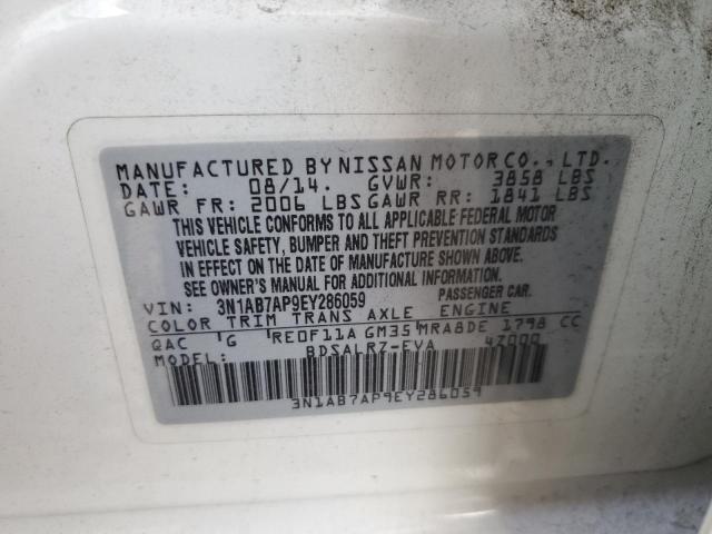 2014 Nissan Sentra S VIN: 3N1AB7AP9EY286059 Lot: 59466534