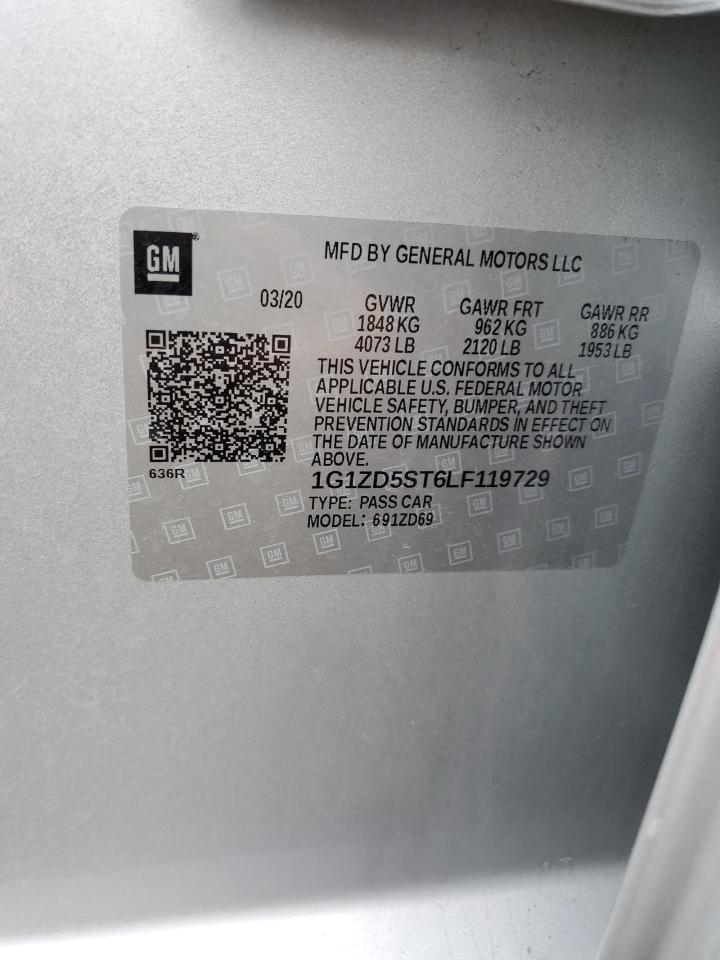 1G1ZD5ST6LF119729 2020 Chevrolet Malibu Lt