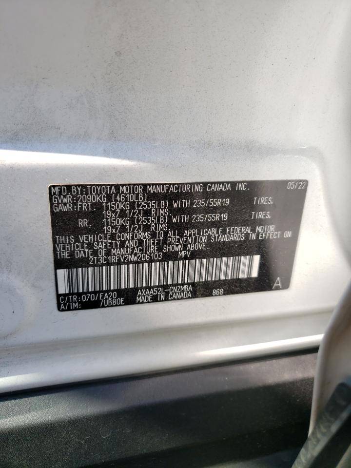 2T3C1RFV2NW206103 2022 Toyota Rav4 Xle Premium