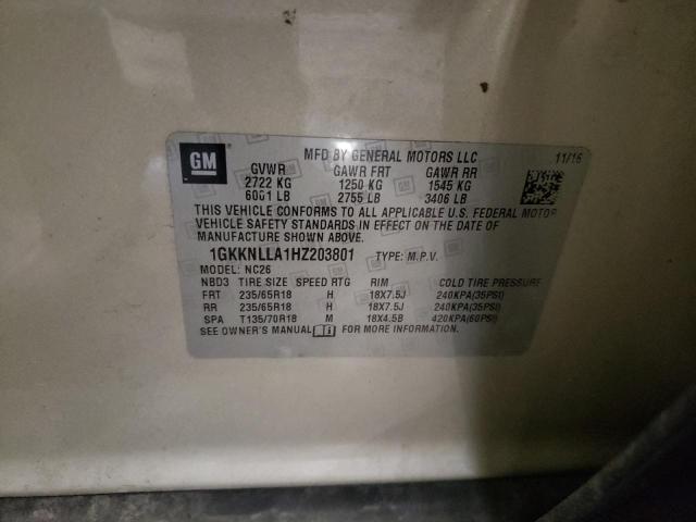 2017 GMC Acadia Sle VIN: 1GKKNLLA1HZ203801 Lot: 58820614