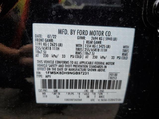 2022 Ford Explorer Xlt VIN: 1FMSK8DH9NGB97231 Lot: 57208024