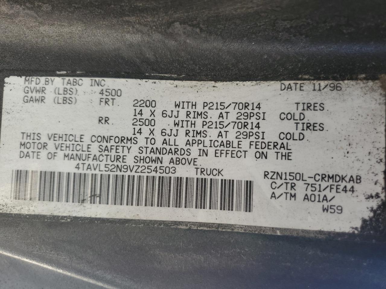 4TAVL52N9VZ254503 1997 Toyota Tacoma Xtracab