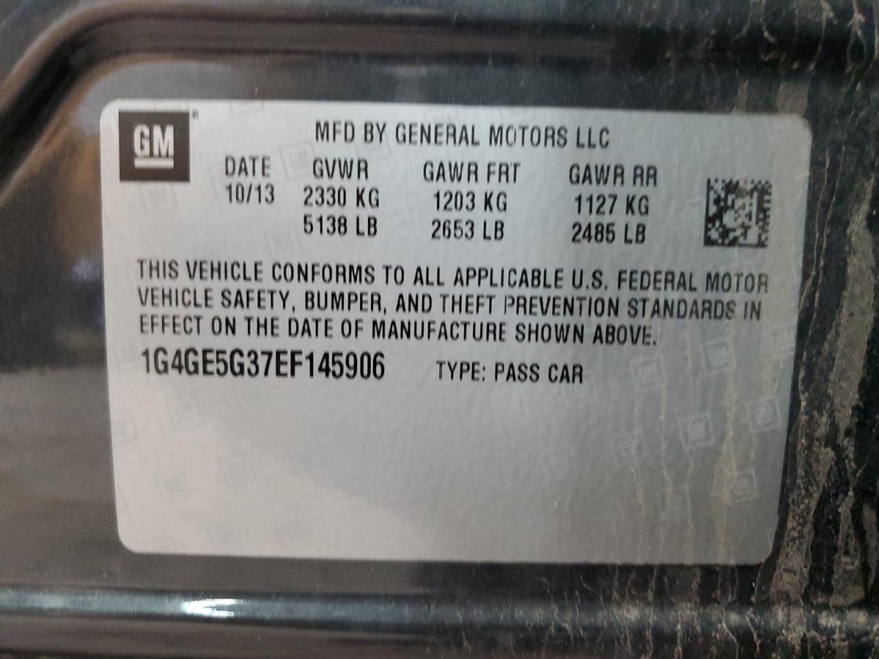 1G4GE5G37EF145906 2014 Buick Lacrosse Premium