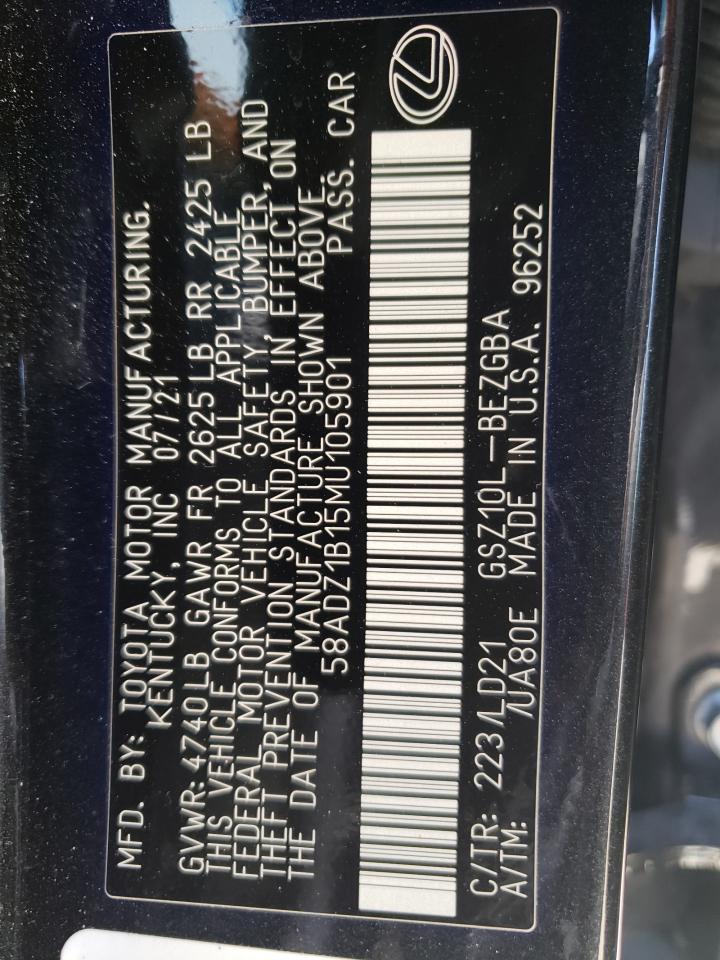 58ADZ1B15MU105901 2021 Lexus Es 350 Base