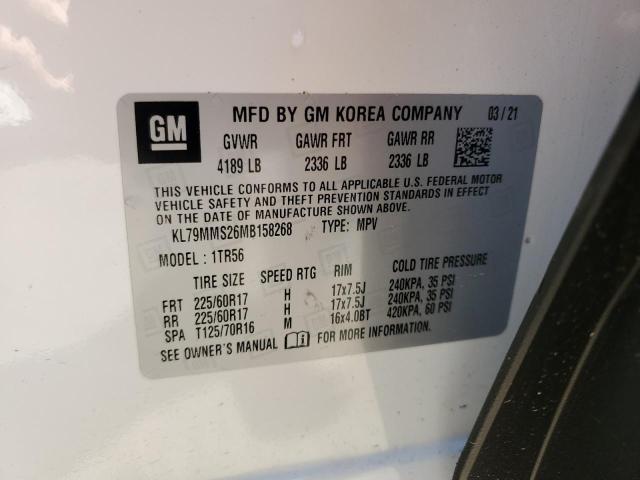 2021 Chevrolet Trailblazer Ls VIN: KL79MMS26MB158268 Lot: 57128634