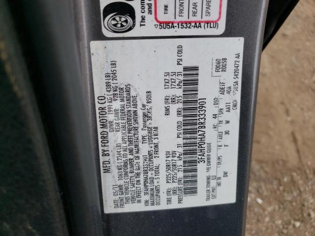 2011 Ford Fusion Se VIN: 3FAHP0HA7BR333901 Lot: 58614844