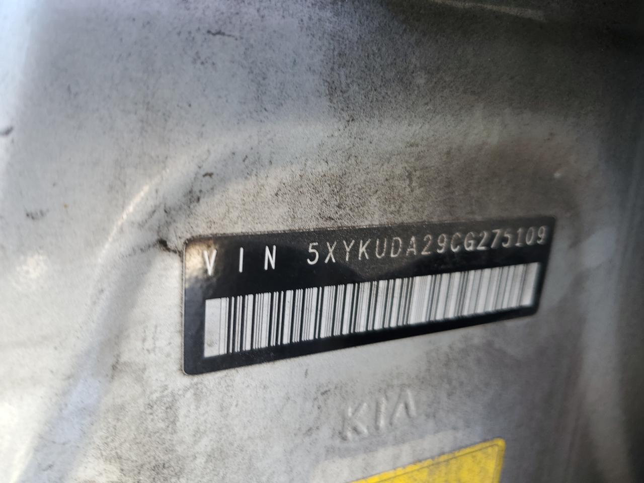 5XYKUDA29CG275109 2012 Kia Sorento Ex