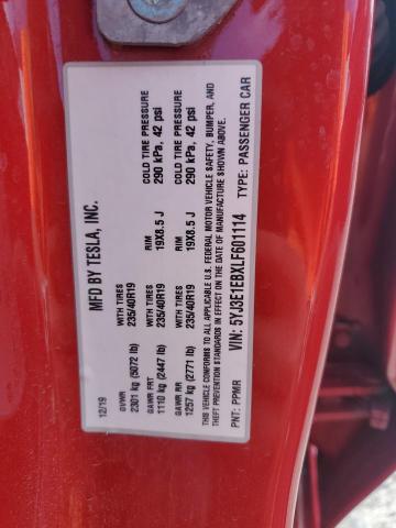 2020 Tesla Model 3 VIN: 5YJ3E1EBXLF601114 Lot: 59954704