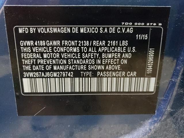 2016 VOLKSWAGEN JETTA S - 3VW267AJ6GM279742