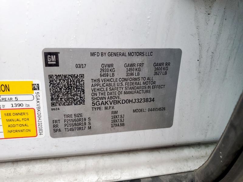 2017 BUICK ENCLAVE - 5GAKVBKD0HJ323834