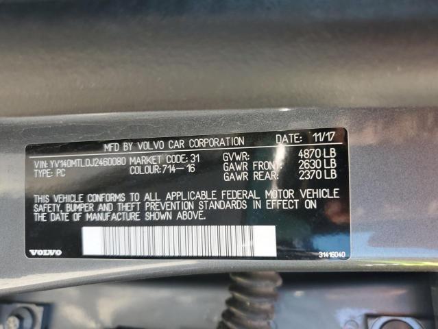 2018 VOLVO S60 DYNAMI YV140MTL0J2460080