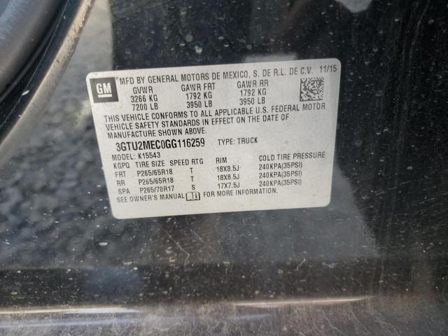 2016 GMC SIERRA K15 - 3GTU2MEC0GG116259