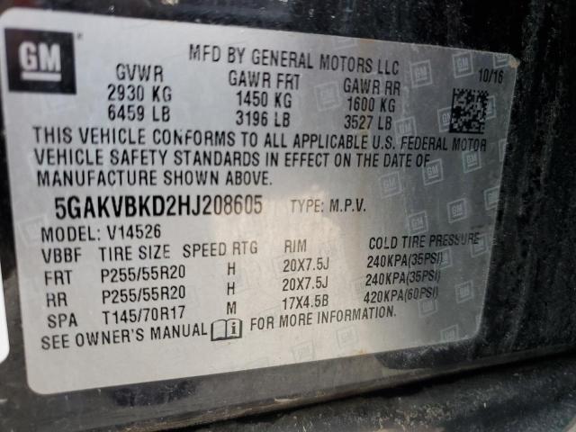 2017 BUICK ENCLAVE 5GAKVBKD2HJ208605