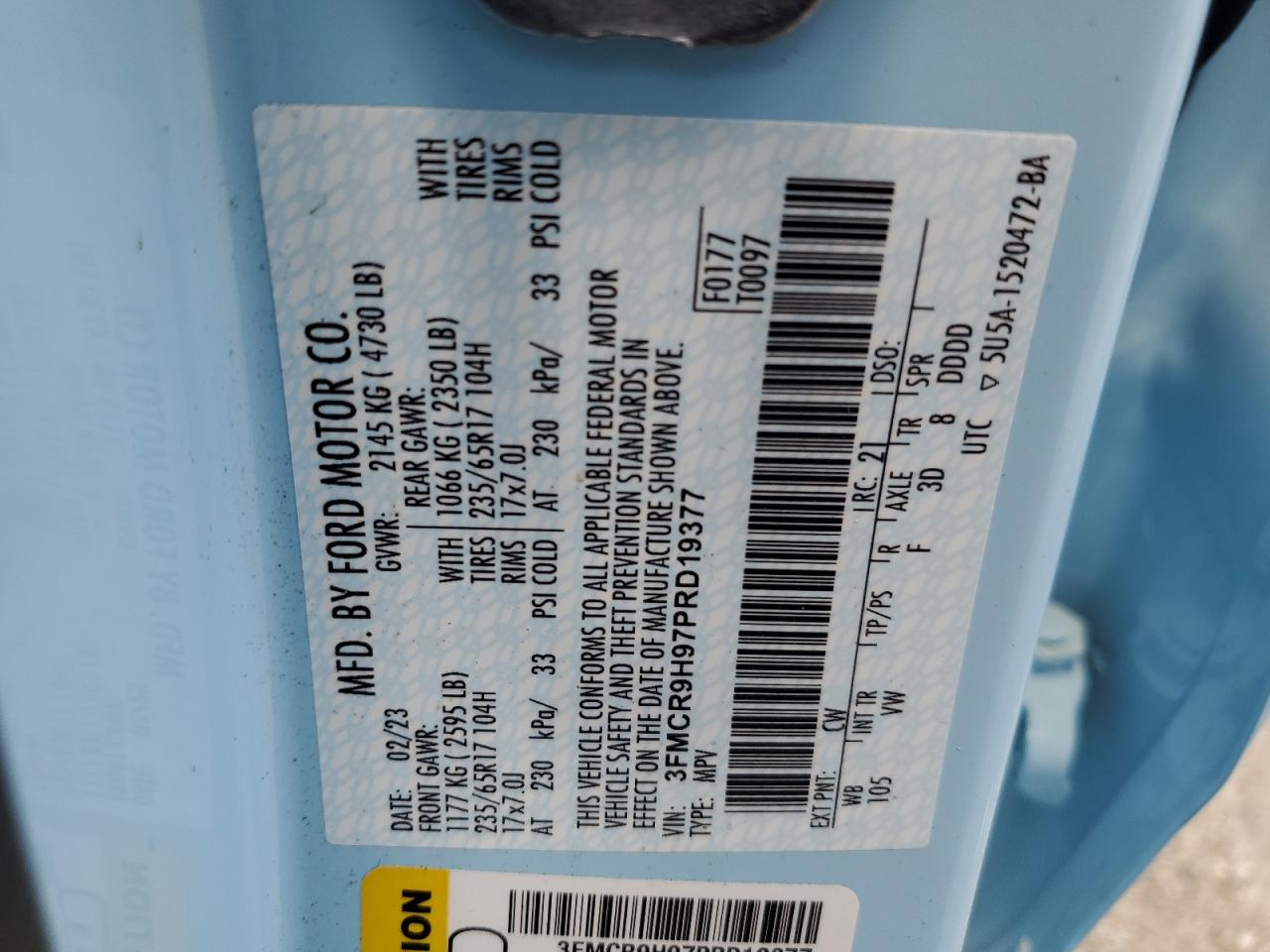 FORD BRONCO SPORT HERITAGE LIMITED