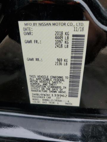 2019 NISSAN ALTIMA PLA 1N4BL4FW2KC139962