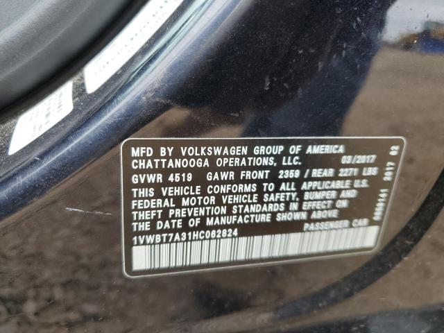 2017 VOLKSWAGEN PASSAT SE 1VWBT7A31HC062824