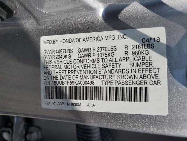 2019 ACURA TLX TECHNO 19UUB1F59KA000498
