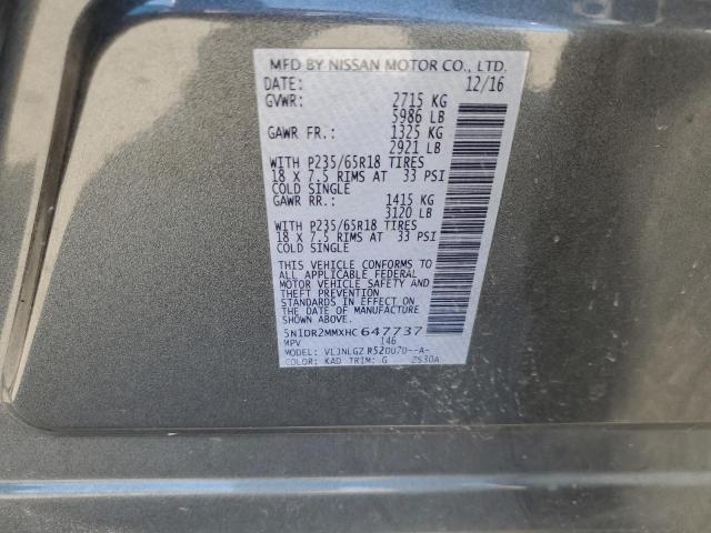 2017 NISSAN PATHFINDER 5N1DR2MMXHC647737