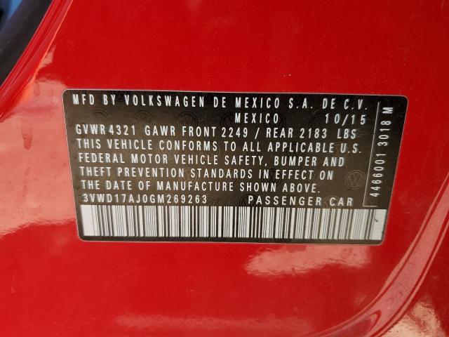 2016 VOLKSWAGEN JETTA SPOR 3VWD17AJ0GM269263